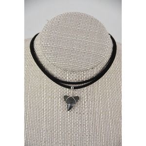 Bull Shark Tooth Vegan Black Suede Choker Necklace